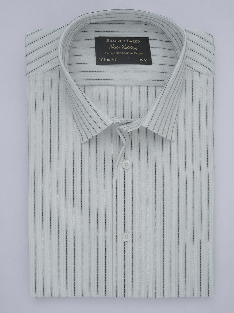 Multi Color Self Striped, Elite Edition, French Collar Men’s Formal Shirt (FS-421)