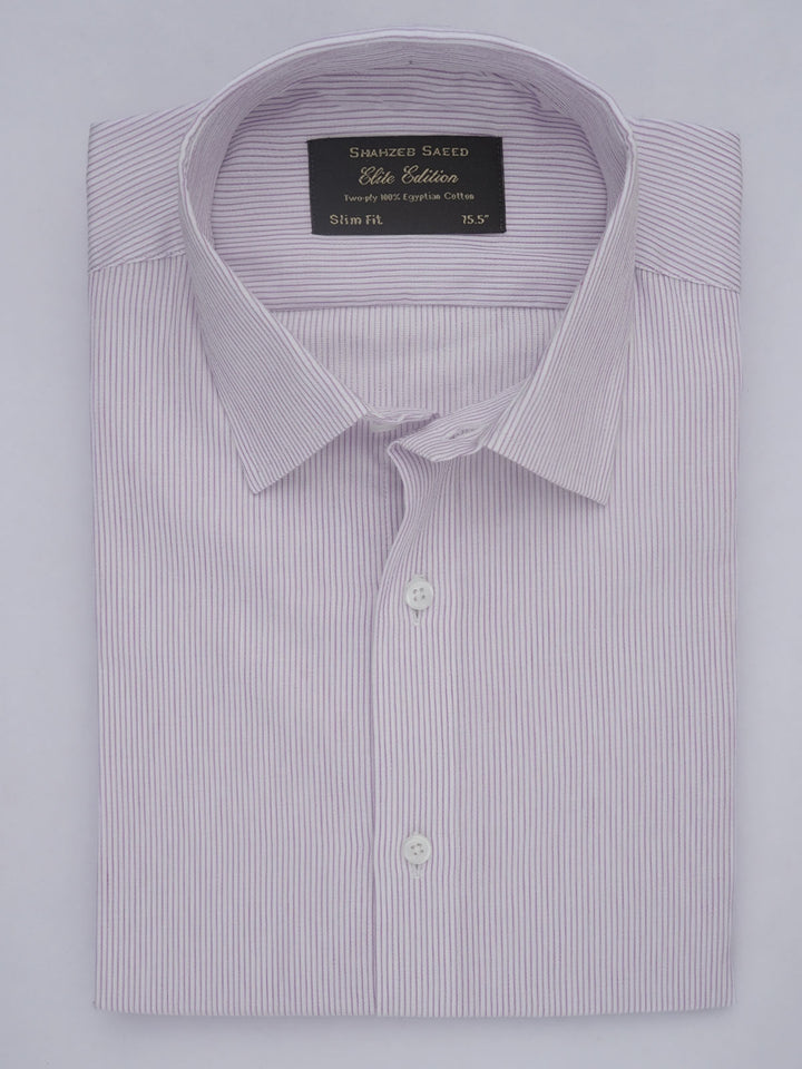 Purple Self Striped, Elite Edition, French Collar Men’s Formal Shirt (FS-422)