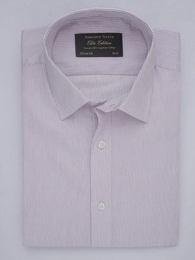 Purple Self Striped, Elite Edition, French Collar Men’s Formal Shirt (FS-422)