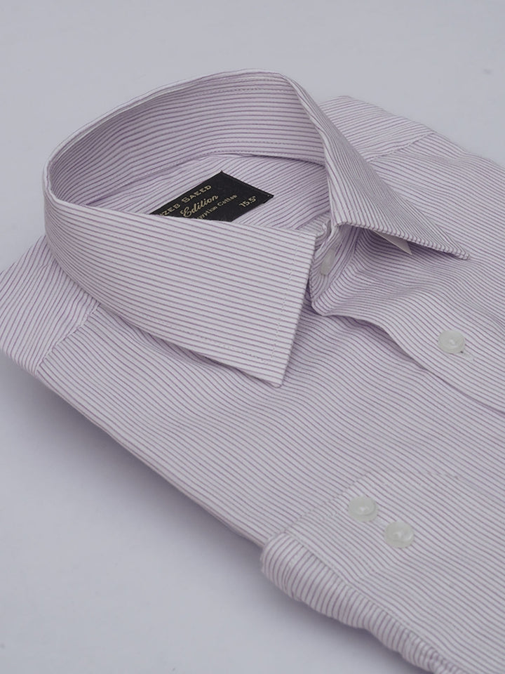 Purple Self Striped, Elite Edition, French Collar Men’s Formal Shirt (FS-422)