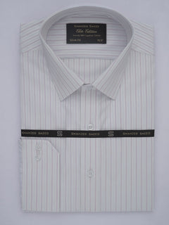 Multi Color Self Striped, Elite Edition, French Collar Men’s Formal Shirt (FS-423)