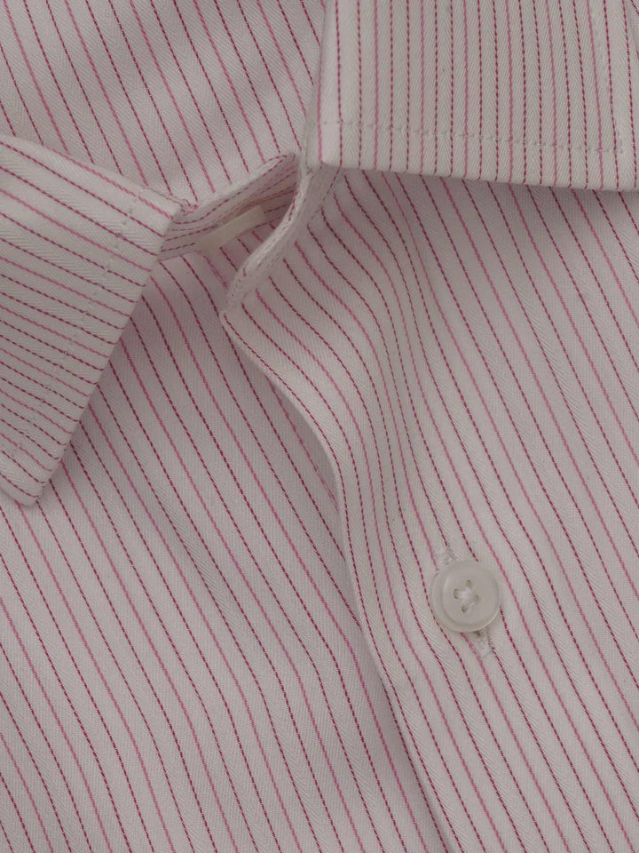 White & Pink Striped, Elite Edition, French Collar Men’s Formal Shirt (FS-424)