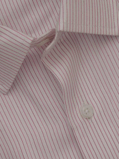 White & Pink Striped, Elite Edition, French Collar Men’s Formal Shirt (FS-424)