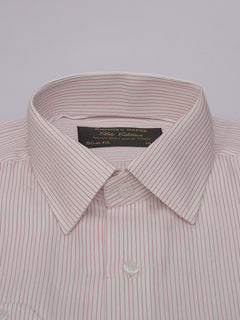 White & Pink Striped, Elite Edition, French Collar Men’s Formal Shirt (FS-424)