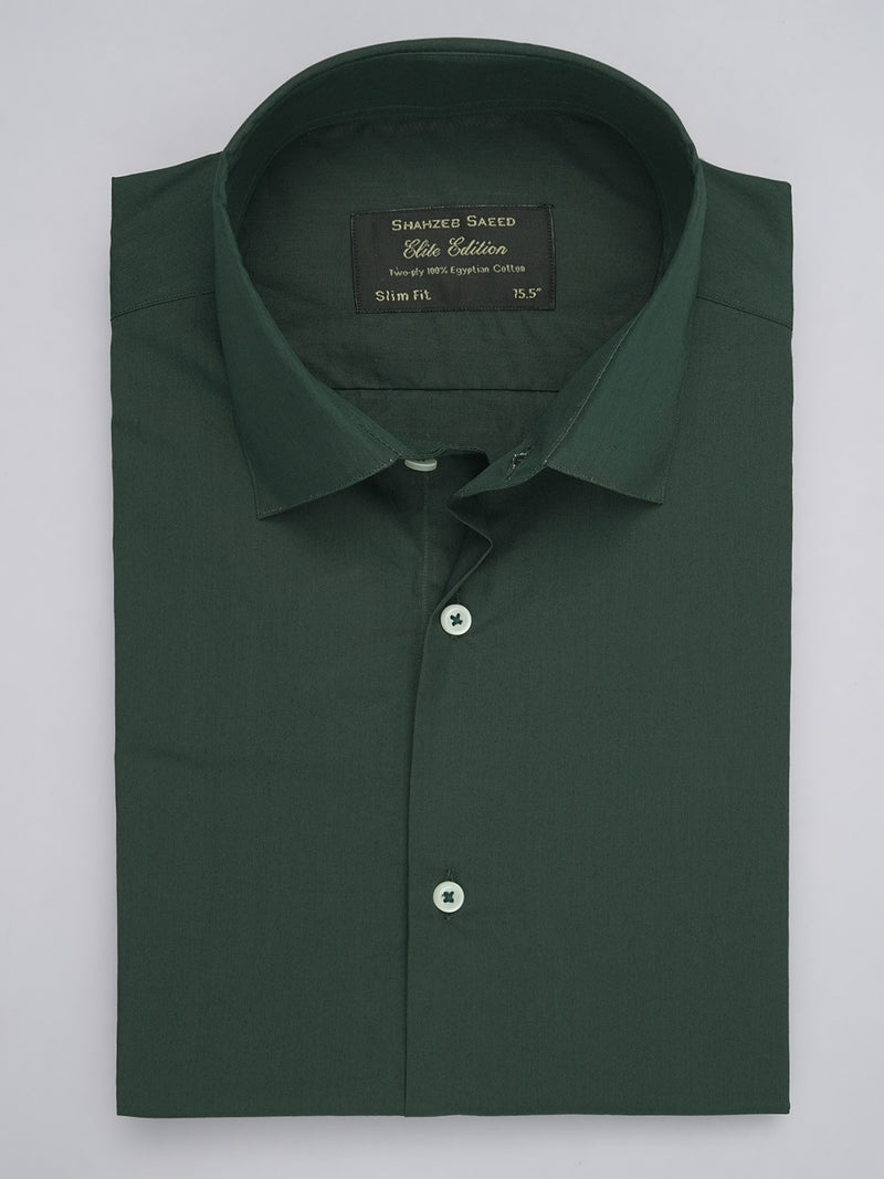 Dark Green Plain, Elite Edition, French Collar Men’s Formal Shirt (FS-480)