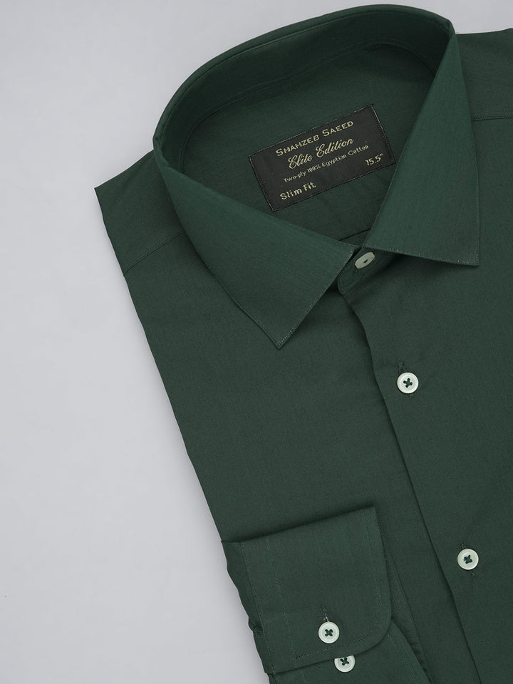 Dark Green Plain, Elite Edition, French Collar Men’s Formal Shirt (FS-480)