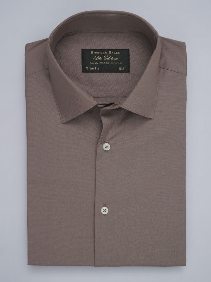 Dusky Brown Plain, Elite Edition, French Collar Men’s Formal Shirt (FS-481)