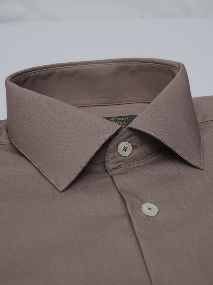 Dusky Brown Plain, Elite Edition, French Collar Men’s Formal Shirt (FS-481)