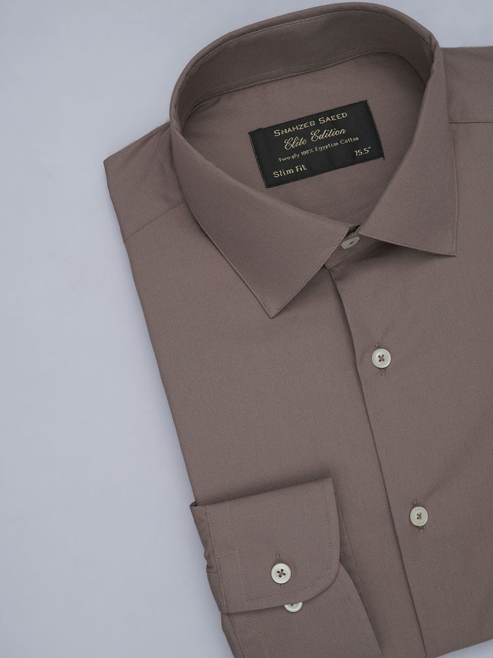 Dusky Brown Plain, Elite Edition, French Collar Men’s Formal Shirt (FS-481)