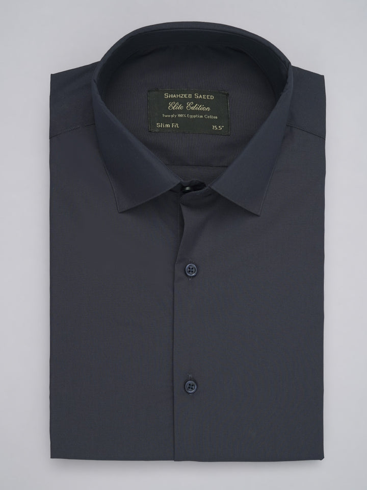 Navy Blue Plain, Elite Edition, French Collar Men’s Formal Shirt (FS-486)