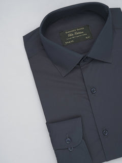 Navy Blue Plain, Elite Edition, French Collar Men’s Formal Shirt (FS-486)