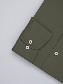 Olive Plain, Elite Edition, French Collar Men’s Formal Shirt (FS-488)