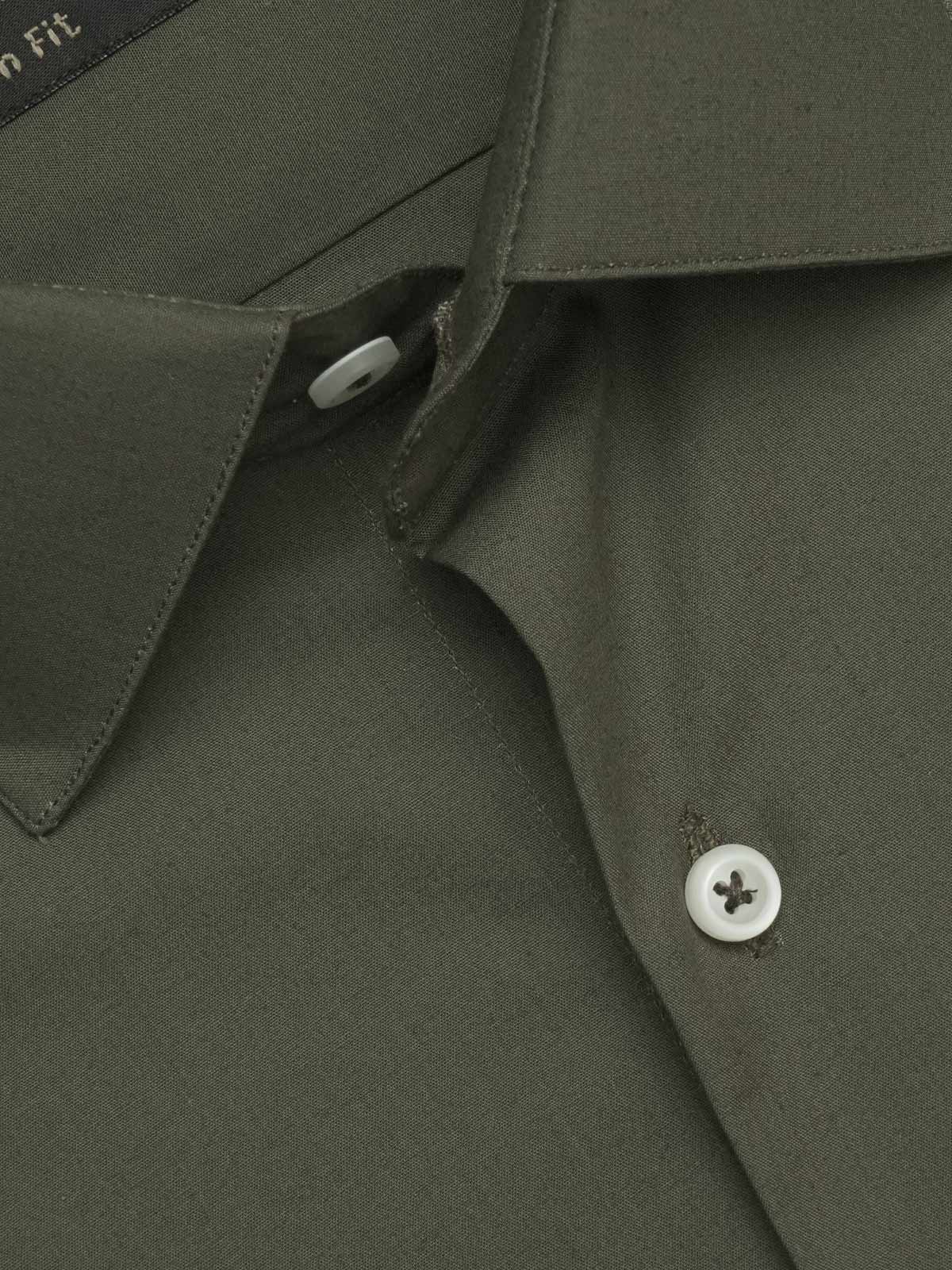 Olive Plain, Elite Edition, French Collar Men’s Formal Shirt (FS-488)