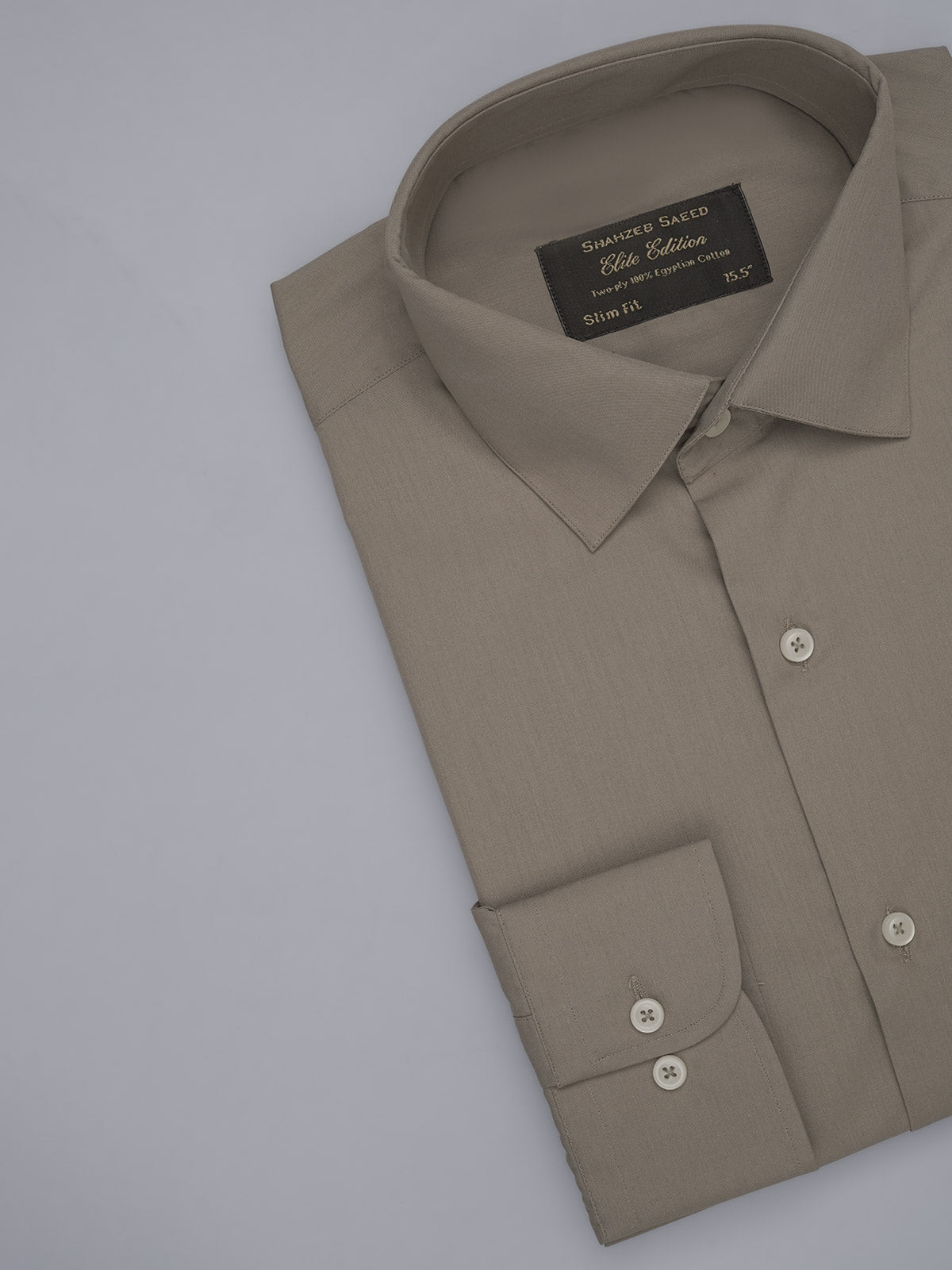 Light Brown Plain, Elite Edition, French Collar Men’s Formal Shirt (FS-494)