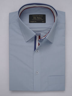 Light Blue Plain, Elite Edition, French Collar Men’s Designer Formal Shirt (FS-502)