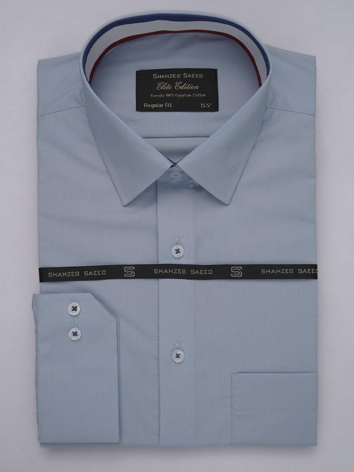 Light Blue Plain, Elite Edition, French Collar Men’s Designer Formal Shirt (FS-502)