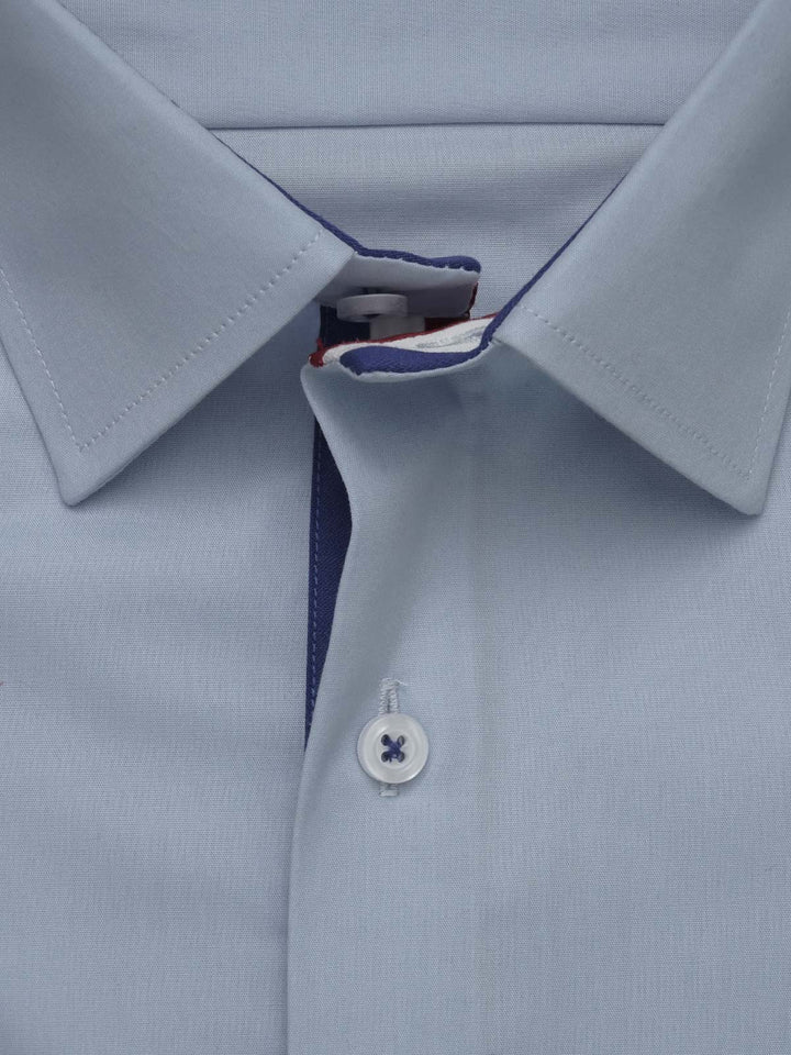 Light Blue Plain, Elite Edition, French Collar Men’s Designer Formal Shirt (FS-502)