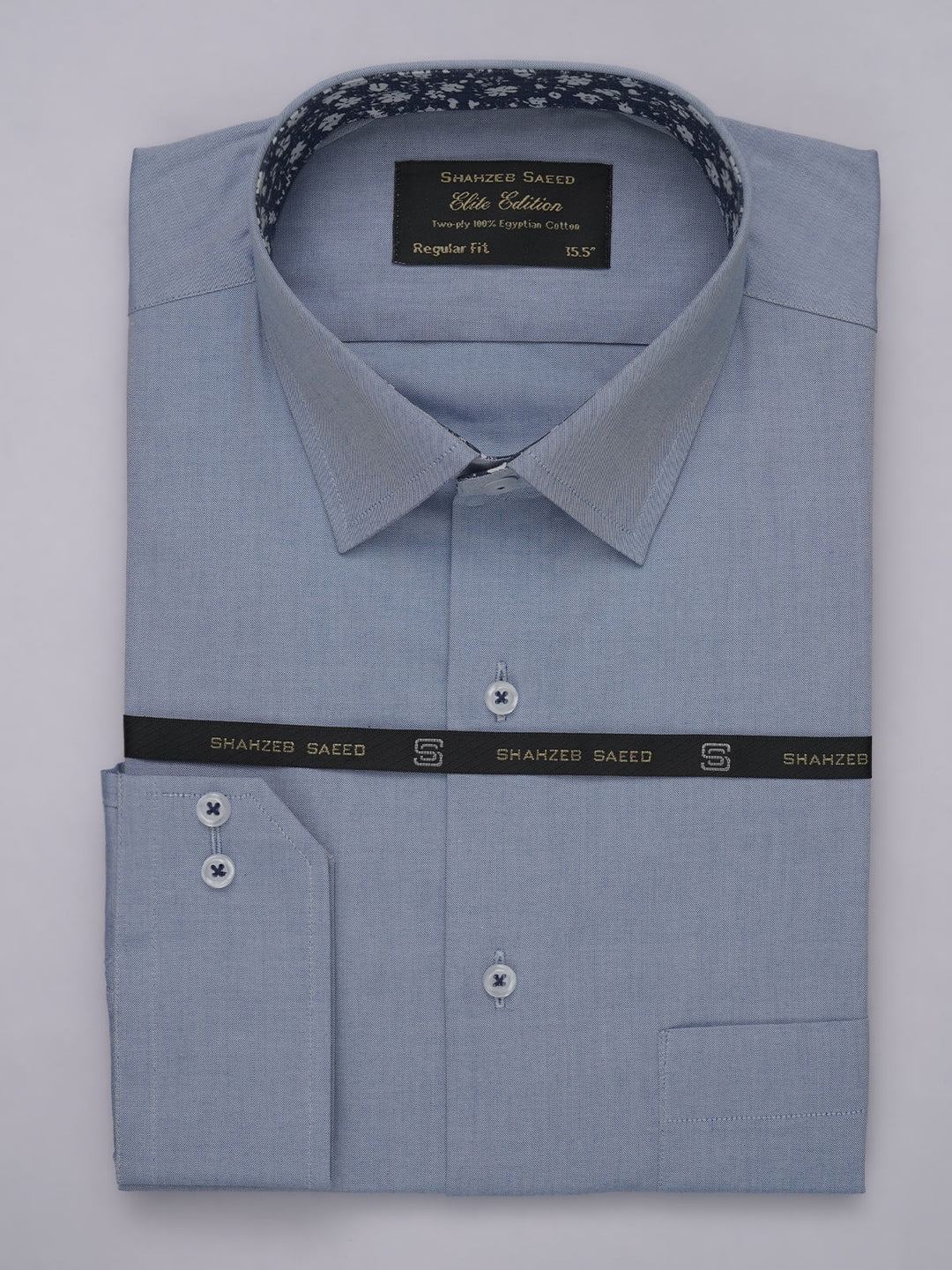 Light Blue Self, Elite Edition, French Collar Men’s Designer Formal Shirt (FS-503)