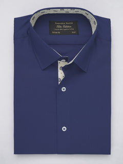 Royal Blue Plain, Elite Edition, French Collar Men’s Designer Formal Shirt (FS-504)