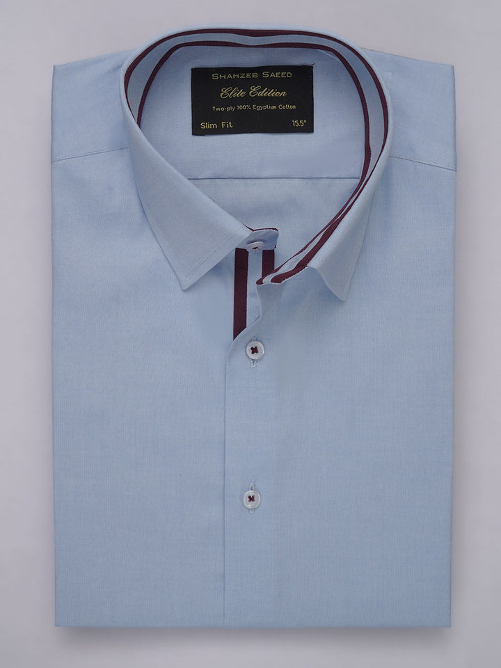 Sky Blue Self, Elite Edition, French Collar Men’s Designer Formal Shirt (FS-505)