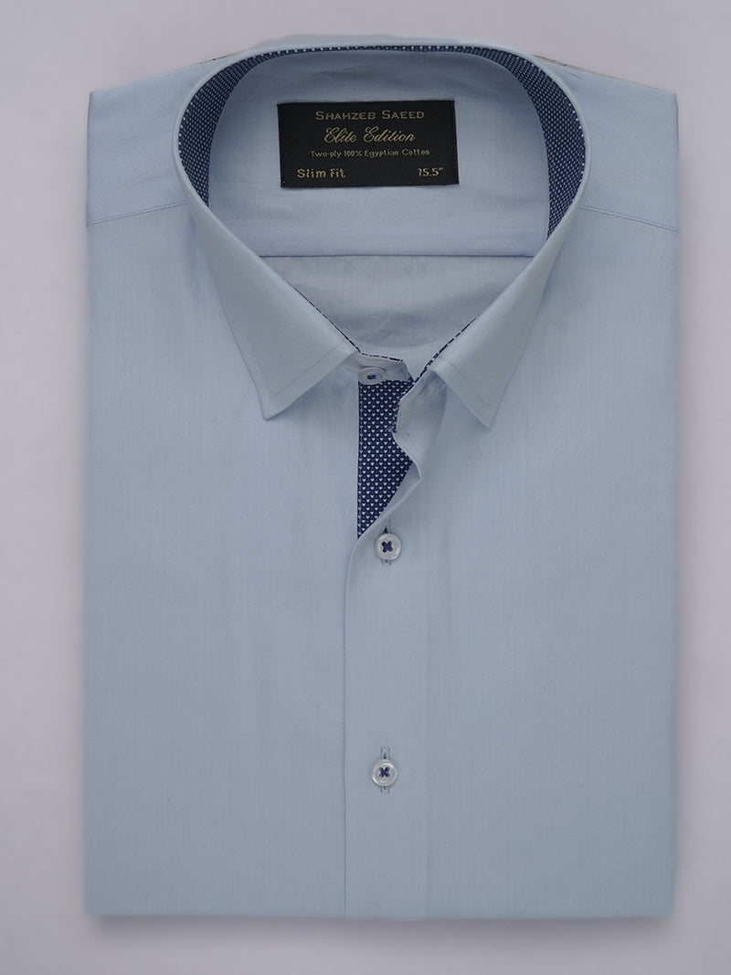 Sky Blue Plain, Elite Edition, French Collar Men’s Designer Formal Shirt (FS-508)