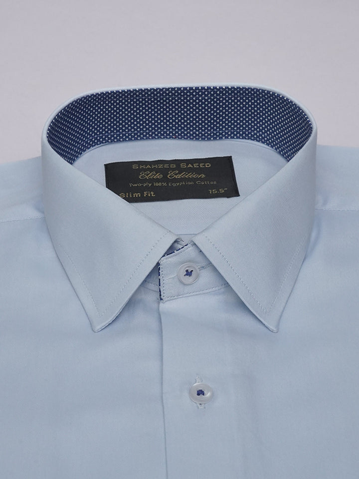 Sky Blue Plain, Elite Edition, French Collar Men’s Designer Formal Shirt (FS-508)