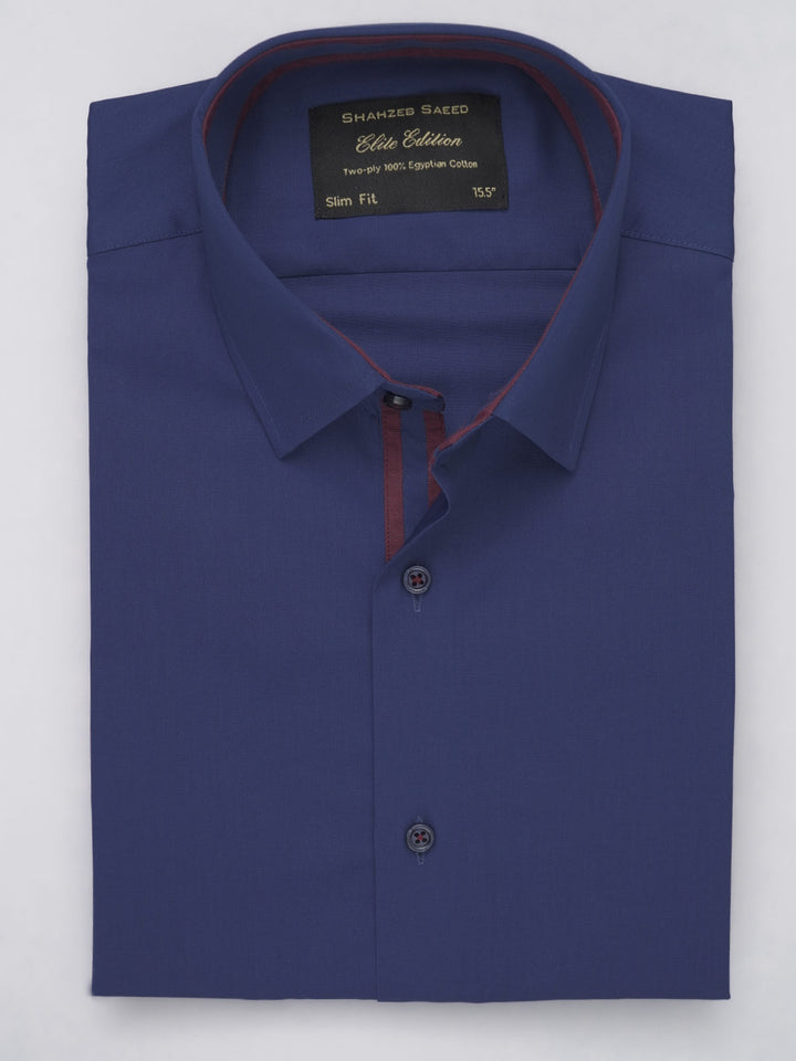 Royal Blue Plain, Elite Edition, French Collar Men’s Designer Formal Shirt (FS-509)