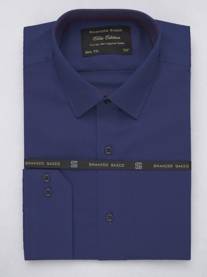 Royal Blue Plain, Elite Edition, French Collar Men’s Designer Formal Shirt (FS-509)