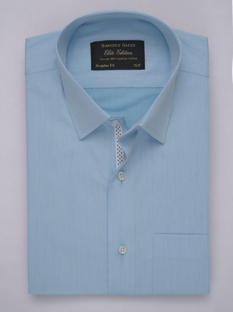 Light Blue Self, Elite Edition, French Collar Men’s Designer Formal Shirt (FS-510)