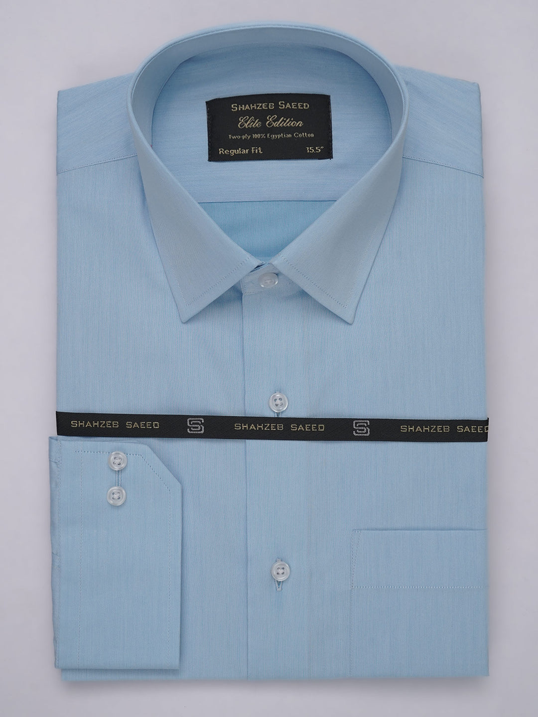 Light Blue Self, Elite Edition, French Collar Men’s Designer Formal Shirt (FS-510)