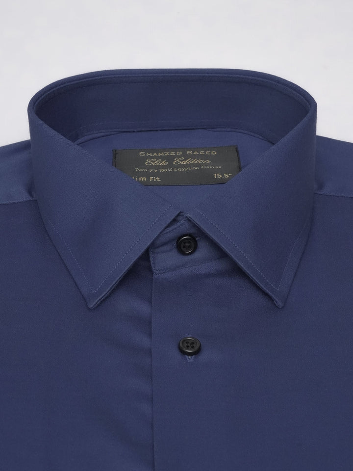 Royal Blue Plain, Elite Edition, French Collar Men’s Designer Formal Shirt (FS-511)