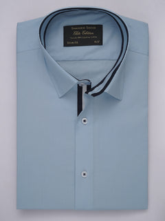 Light Blue Plain, Elite Edition, French Collar Men’s Designer Formal Shirt (FS-513)