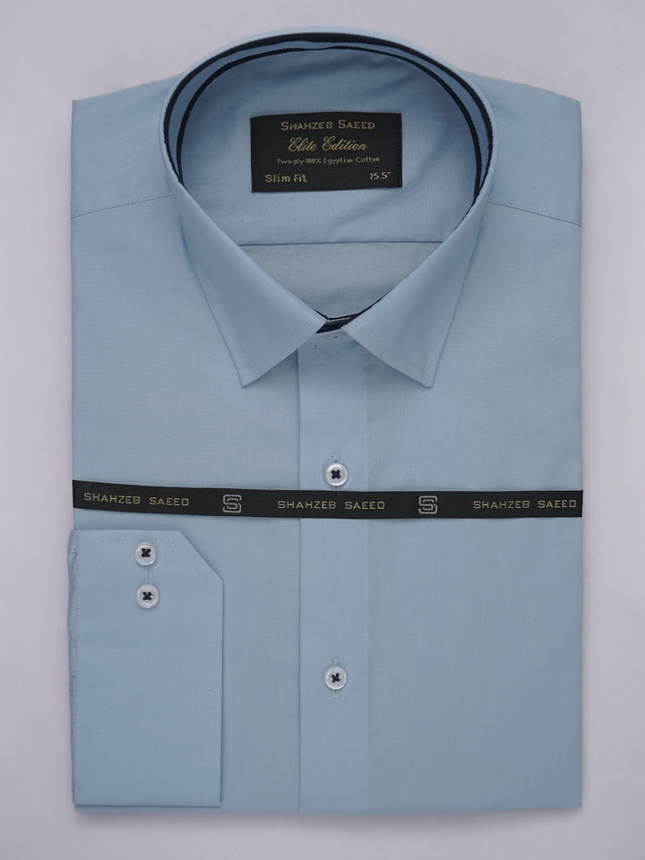 Light Blue Plain, Elite Edition, French Collar Men’s Designer Formal Shirt (FS-513)