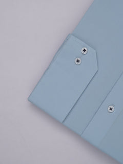 Light Blue Plain, Elite Edition, French Collar Men’s Designer Formal Shirt (FS-513)