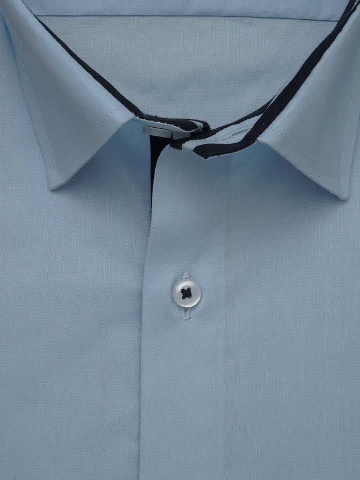 Light Blue Plain, Elite Edition, French Collar Men’s Designer Formal Shirt (FS-513)