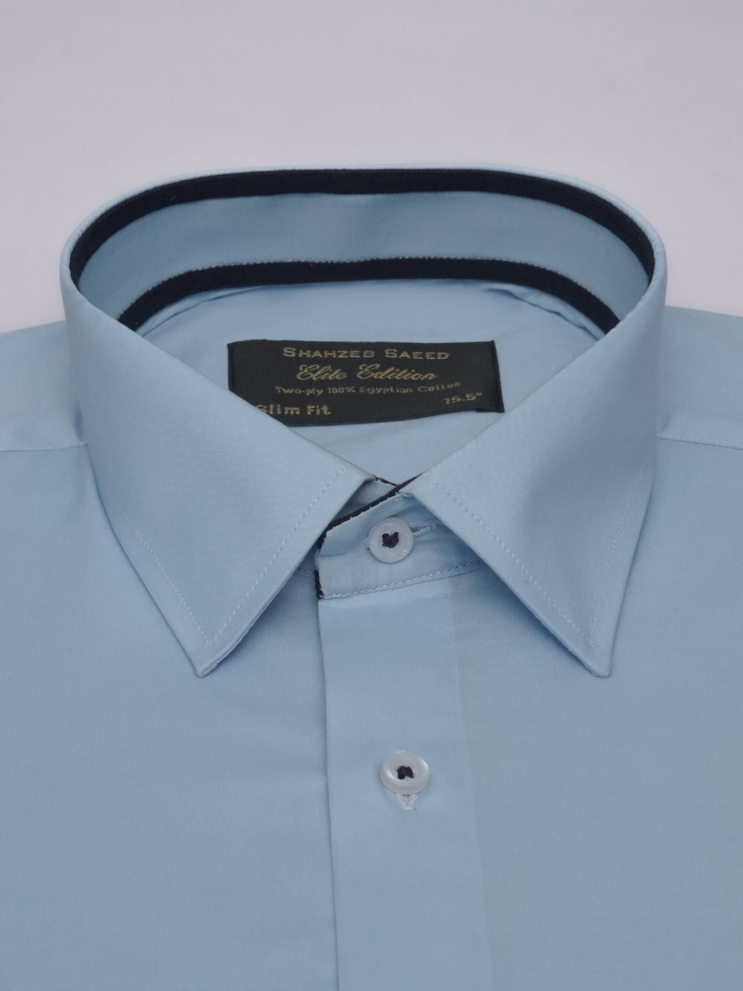 Light Blue Plain, Elite Edition, French Collar Men’s Designer Formal Shirt (FS-513)