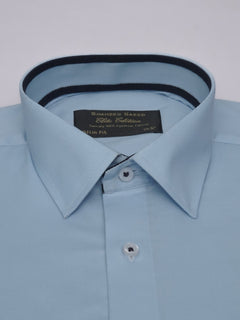 Light Blue Plain, Elite Edition, French Collar Men’s Designer Formal Shirt (FS-513)