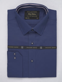 Royal Blue Plain, Elite Edition, French Collar Men’s Designer Formal Shirt (FS-515)