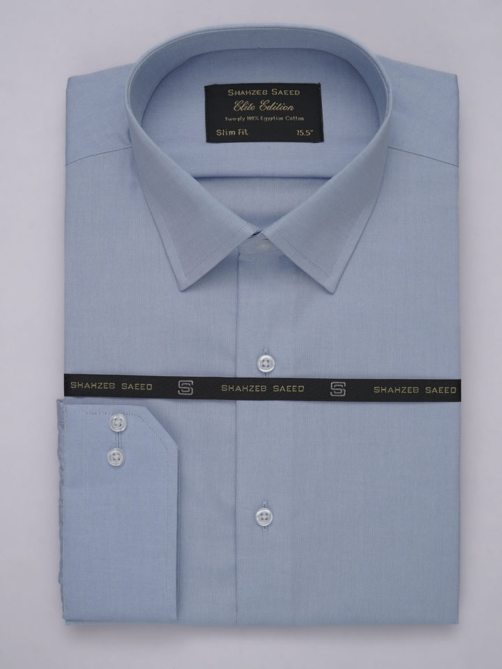 Light Blue Self, Elite Edition, French Collar Men’s Designer Formal Shirt (FS-516)