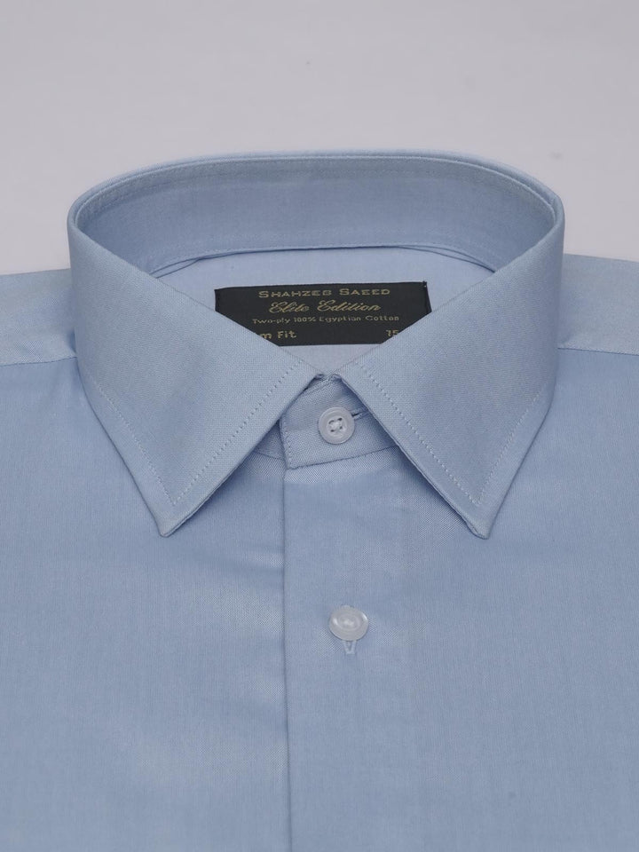 Light Blue Self, Elite Edition, French Collar Men’s Designer Formal Shirt (FS-516)