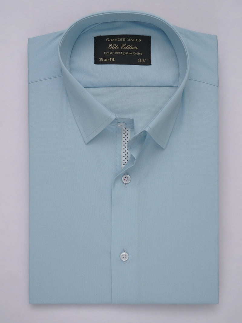 Light Blue Plain, Elite Edition, French Collar Men’s Designer Formal Shirt (FS-517)