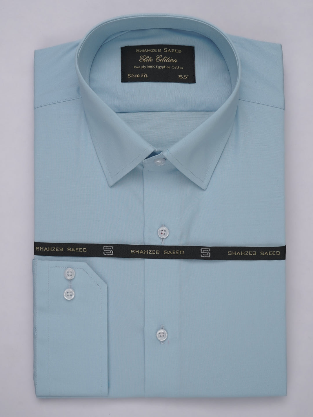 Light Blue Plain, Elite Edition, French Collar Men’s Designer Formal Shirt (FS-517)