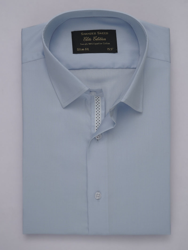 Light Blue Plain, Elite Edition, French Collar Men’s Designer Formal Shirt (FS-518)