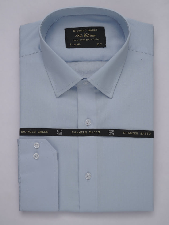 Light Blue Plain, Elite Edition, French Collar Men’s Designer Formal Shirt (FS-518)