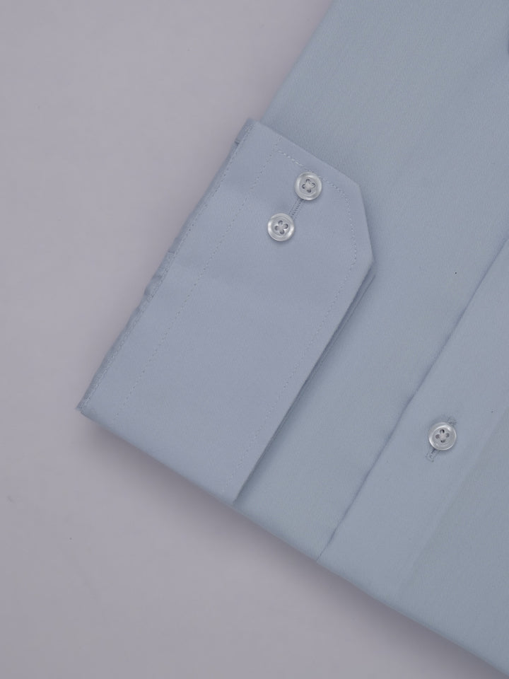 Light Blue Plain, Elite Edition, French Collar Men’s Designer Formal Shirt (FS-518)