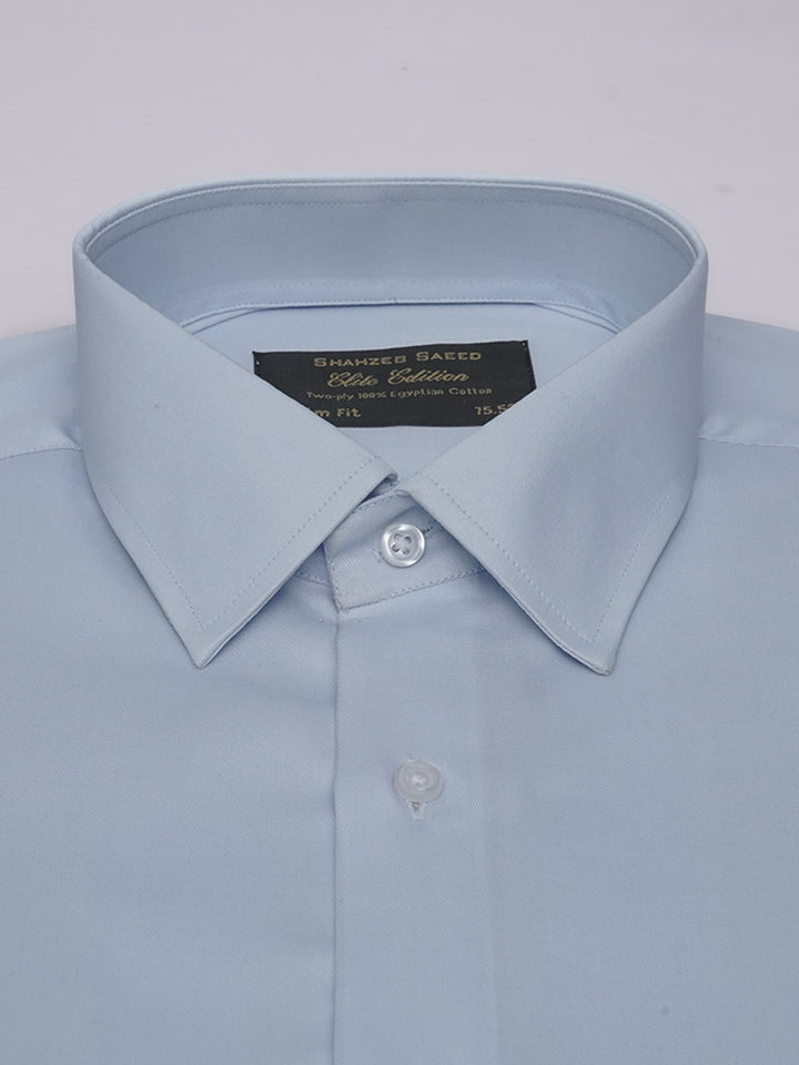 Light Blue Plain, Elite Edition, French Collar Men’s Designer Formal Shirt (FS-518)