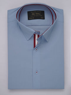 Light Blue Plain, Elite Edition, French Collar Men’s Designer Formal Shirt (FS-519)