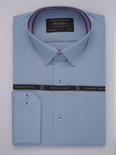 Light Blue Plain, Elite Edition, French Collar Men’s Designer Formal Shirt (FS-519)