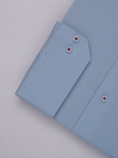 Light Blue Plain, Elite Edition, French Collar Men’s Designer Formal Shirt (FS-519)