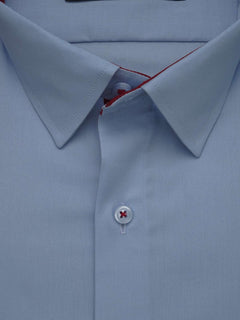 Light Blue Plain, Elite Edition, French Collar Men’s Designer Formal Shirt (FS-519)